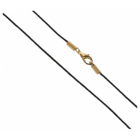 Lacet Noir - 50 cm - Métal Doré