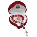 Ecrin coeur image Ste Rita avec dizainier parfumé