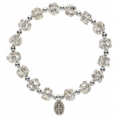 Bracelet s/élastique Strass 8 mm Cristal transparent