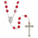 Chapelet Sainte Rita Verre rouge Paters Roses rouges