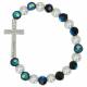 Armband op elastiek Kruisje strass - Scarabee / Rood. 