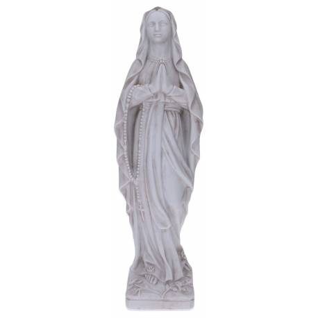 Statue Notre Dame de Lourdes 30 cm marbre blanc antique