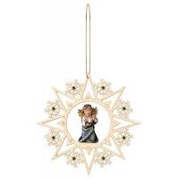 Décoration de Noël : ange en bois avec bougie à suspendre