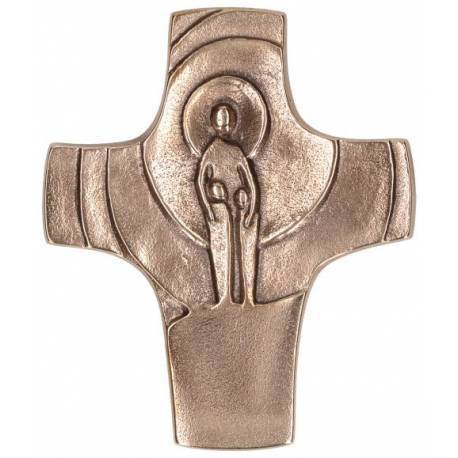 Croix murale bronze 9 x 10.5 cm