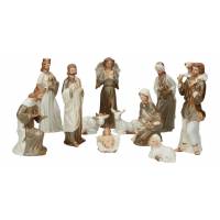 Crêche PORCELAINE - 11 personnages 16 cm