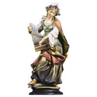 Ste Cecile Bois Sculpté 20 Cm Couleur