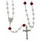 Chapelet Sainte Rita Imitation perle 6 mm Paters roses rouges