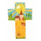 Croix Murale 15 cm Eglise et champs de blés