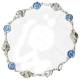 Armband-tientje 5 medailles blauw + 5 med.-roosjes 