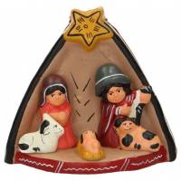 Heilige Familie in aardewerk 