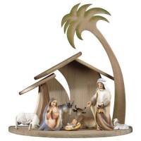 Basis set : Houtsnijwerk Kerstgroep Komeet 12 Cm ( 7 figuren) 