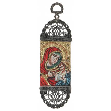 Icône - Tissu 5 X 17 cm - Vierge et Enfant
