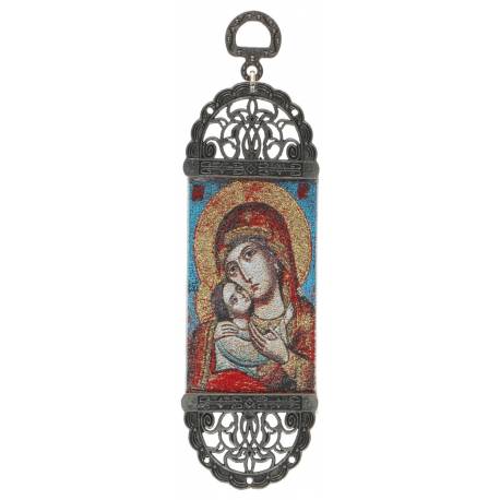 Icône - Tissu 5 X 17 cm - Vierge et Enfant
