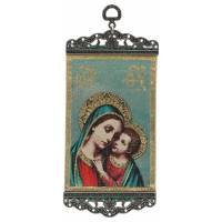 Geweven ikoon - 10 X 23 cm - O.L.V. met Kind 