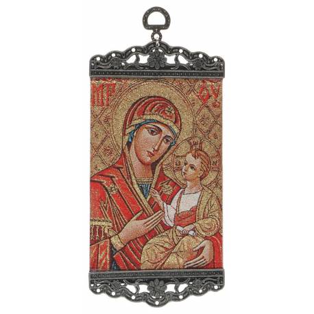 Icône - Tissu 10 X 23 cm - Vierge et Enfant