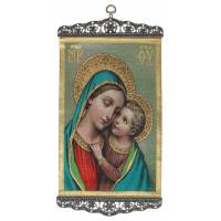Icône - Tissu 20 X 38 cm - Vierge et Enfant