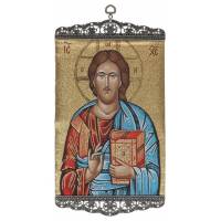 Geweven ikoon - 20 X 38 cm - Pantocrator 