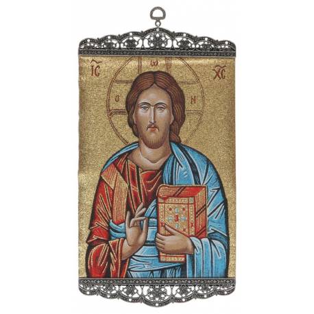 Geweven ikoon - 20 X 38 cm - Pantocrator 