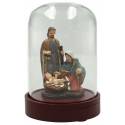 Heilige Familie van 8 cm in een glazen stolp van 13 cm 