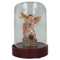 Globe en verre de 8 cm avec statue de Saint-Michel