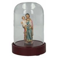 Globe en verre de 13 cm avec statue de Saint Joseph 8 cm