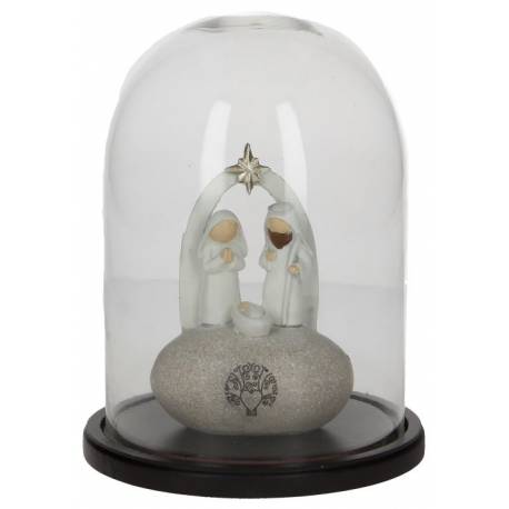 Heilige Familie in een glazen stolp van 20cm 