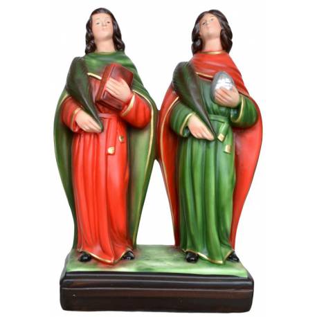 Statue Côme Et Damien 28 cm en résine