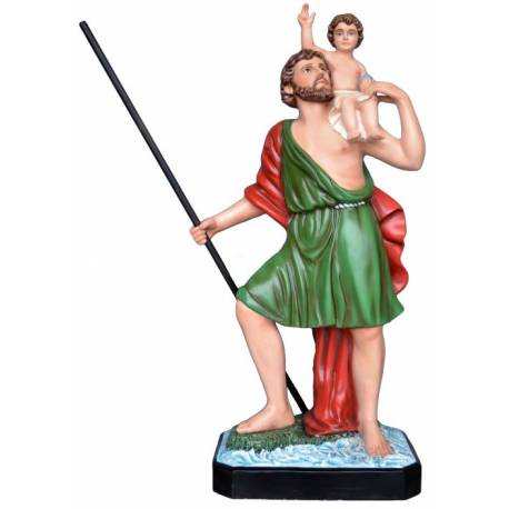 Statue St Christophe 120 cm en fibre de verre
