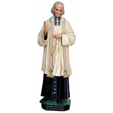 Statue Saint Curé d'Ars 125 cm en fibre de verre
