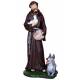 Statue Saint François d'Assise avec loup 20 cm en résine