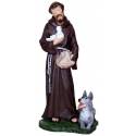 Statue Saint François d'Assise avec loup 30 cm en résine