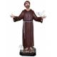 Statue Saint François d'Assise bras ouverts 130 cm en fibre de verre