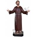 Statue Saint François d'Assise bras ouverts 130 cm en fibre de verre