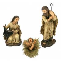 Crèche 80 cm Sainte Famille (3 Pièces) - Finition Or