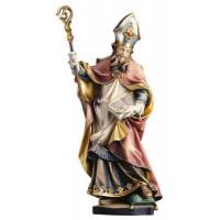 Statue en bois sculpté Évêque avec livre 20 cm couleur