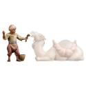 Petit page avec nourriture : crèche de Noël en bois Komet 12 cm