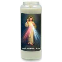 Neuvaine en verre / blanc / Christ Miséricordieux