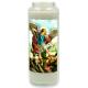 Noveenkaars in glas / wit / Heilige Michael 