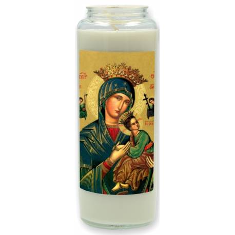Neuvaine en verre / blanc / Perpétuel Secours