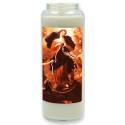 Noveenkaars in glas / wit / Maria die de knopen ontwart 