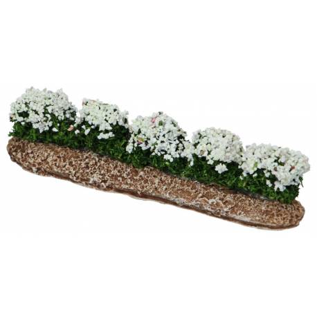 Decor voor santons de Provence Rij van witte bloemen 
