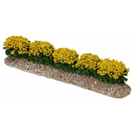 Decor voor santons de Provence Rij van gele bloemen 