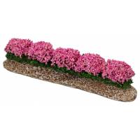 Decor voor santons de Provence Rij van roze bloemen 