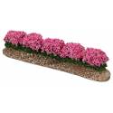 Decor voor santons de Provence Rij van roze bloemen 