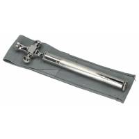 Wijwaterkwast met kruis - Verzilverd - 20 Cm 