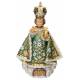 Statue en bois sculpté Enfant Jésus de Prague 46 cm couleur vert