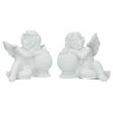 Ange assis / boule 9 X 7 X H 8 cm - 2 / set