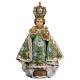Statue en bois sculpté Enfant Jésus de Prague 76 cm couleur vert