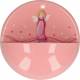 Benitier porcelaine 10 cm Rose ange