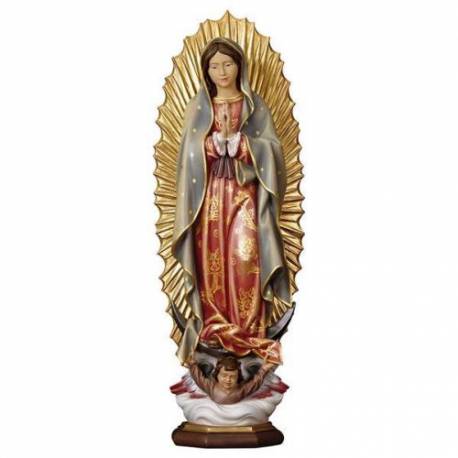 Houtsnijwerk beeld Oonze Lieve Vrouw van Guadalupe 35 cm gekleurd 